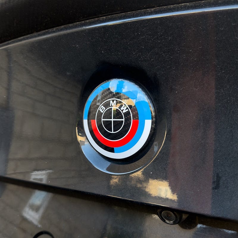 BMW 4 Series (F32/F33) 50th Anniversary Style Carbon Fibre Rear Emblem (74MM) - Twenty Two Tuning Emblems and Badges