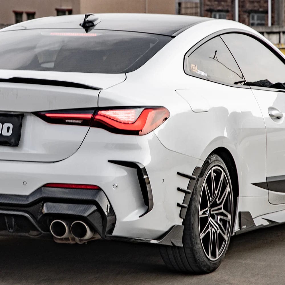 BMW 4 Series (G22/G23) SOOQOO Carbon Fibre Rear Fender Trims - SOOQOO Rear Canards