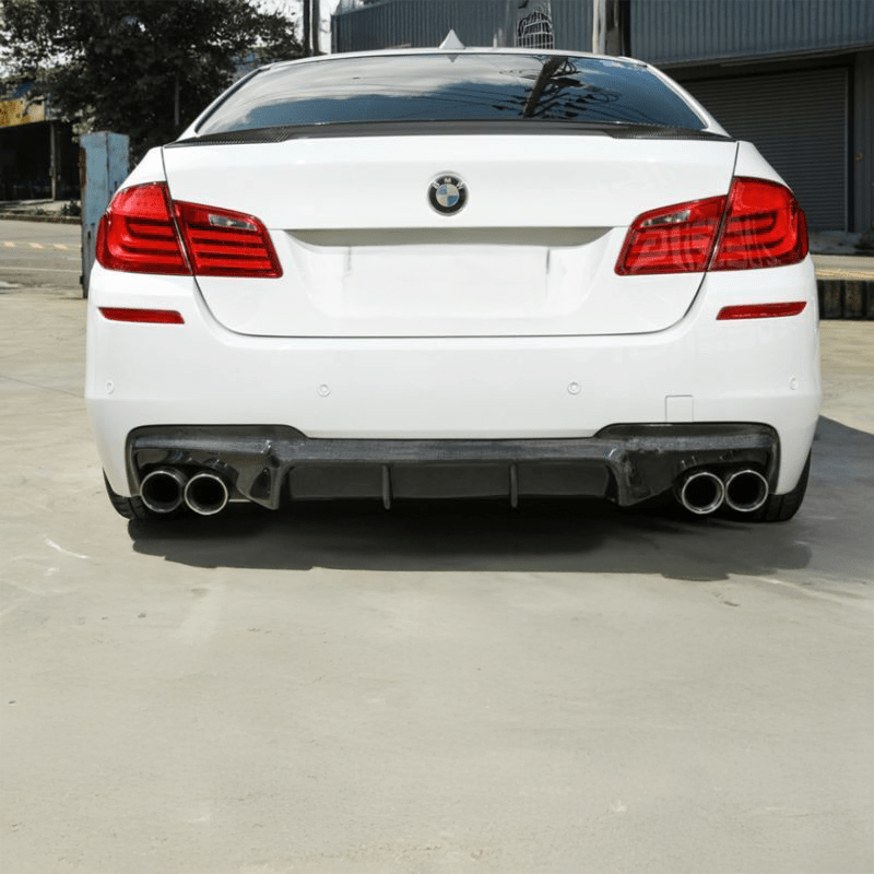 BMW 5 Series (F10/F11) M-Tech Style Carbon Fiber Rear Diffuser (Quad Exhaust) - Twenty Two Tuning Rear Diffuser
