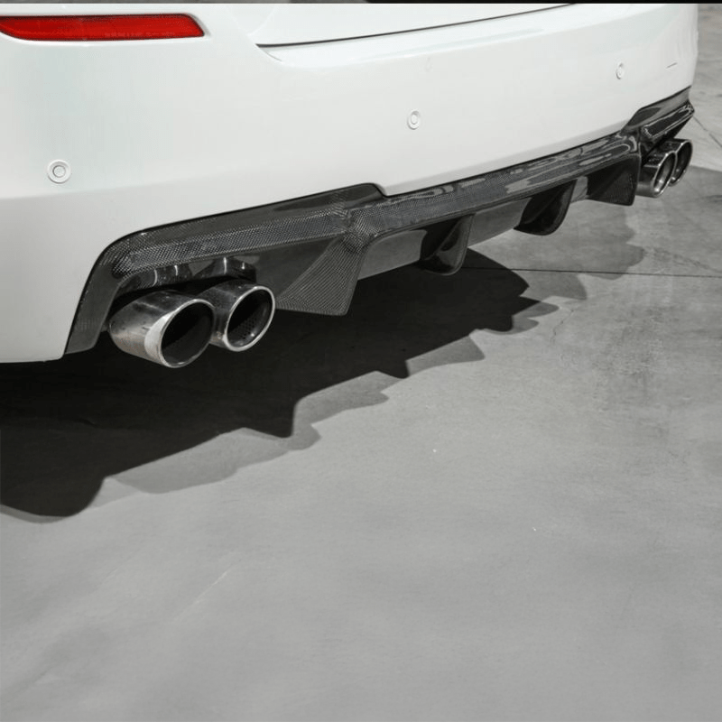 BMW 5 Series (F10/F11) M-Tech Style Carbon Fiber Rear Diffuser (Quad Exhaust) - Twenty Two Tuning Rear Diffuser
