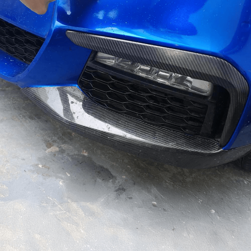 BMW 5 Series (G30/G31) M Performance Style Carbon Fibre Finisher Trim Overlays - Twenty Two Tuning Front Canards/Bumper Inserts