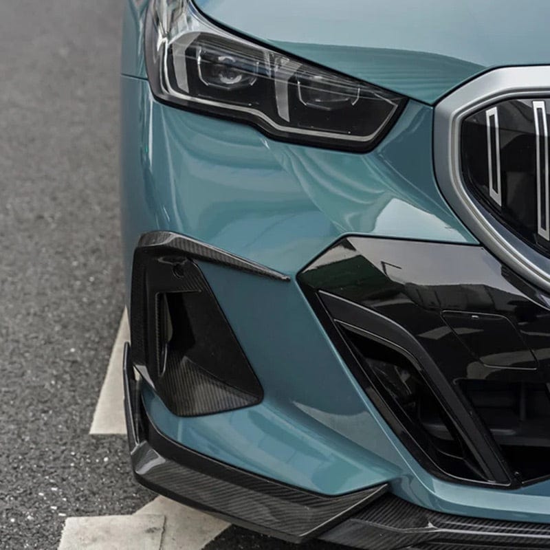 BMW 5 Series (G60) TAKD Style Carbon Fibre Front Bumper Vent Trims - Twenty Two Tuning Front Canards/Bumper Inserts