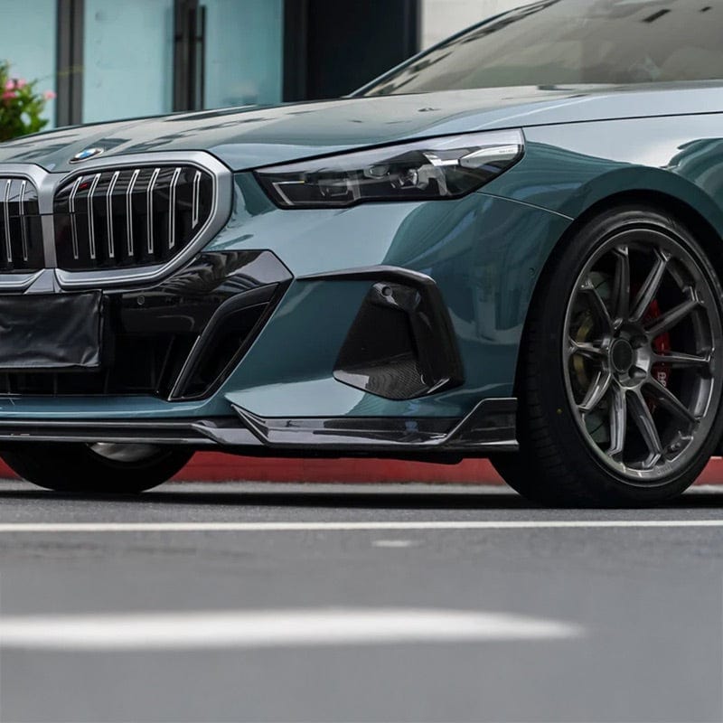 BMW 5 Series (G60) TAKD Style Carbon Fibre Front Bumper Vent Trims - Twenty Two Tuning Front Canards/Bumper Inserts