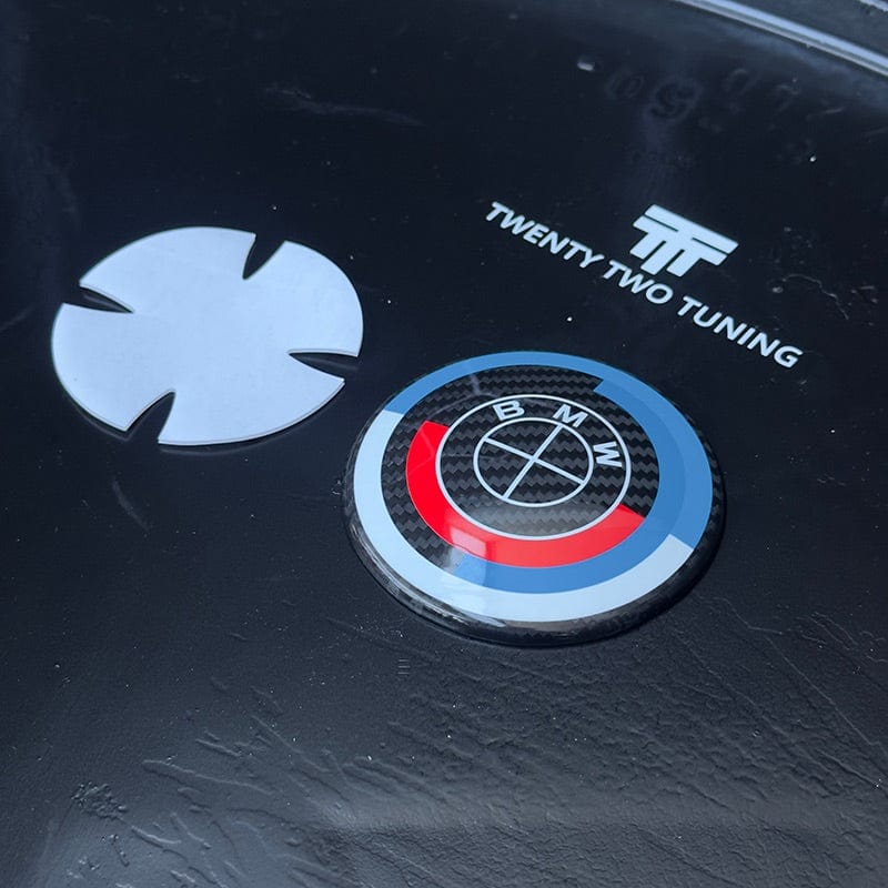 BMW 50th Anniversary Style Carbon Fiber Overlay Badges - Twenty Two Tuning