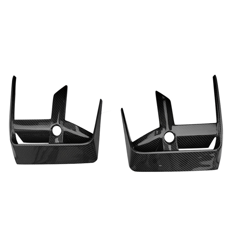 BMW 7 Series/I7 (G70) Mansory Style Carbon Fiber Front Bumper Side Air Vent Trim - Twenty Two Tuning Front Canards/Bumper Inserts