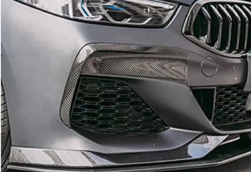 BMW 8 Series (G14/G15/G16) AC SCHNITZER Style Carbon Fibre Front Bumper Canards - Twenty Two Tuning Front Canards/Bumper Inserts