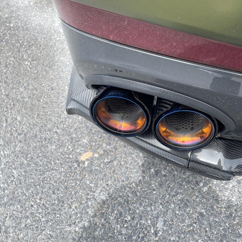 BMW M Performance Style Carbon Fibre Blue Dual Exhaust Tip (Single) - Twenty Two Tuning Exhaust Tips