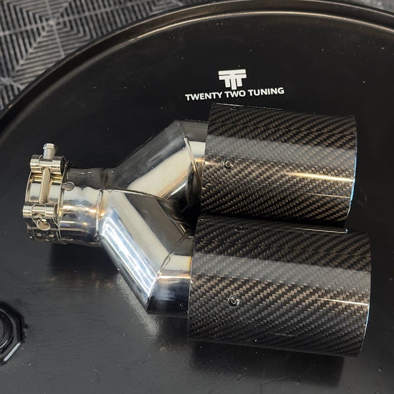 BMW M Performance Style Carbon Fibre Blue Dual Exhaust Tip (Single) - Twenty Two Tuning Exhaust Tips