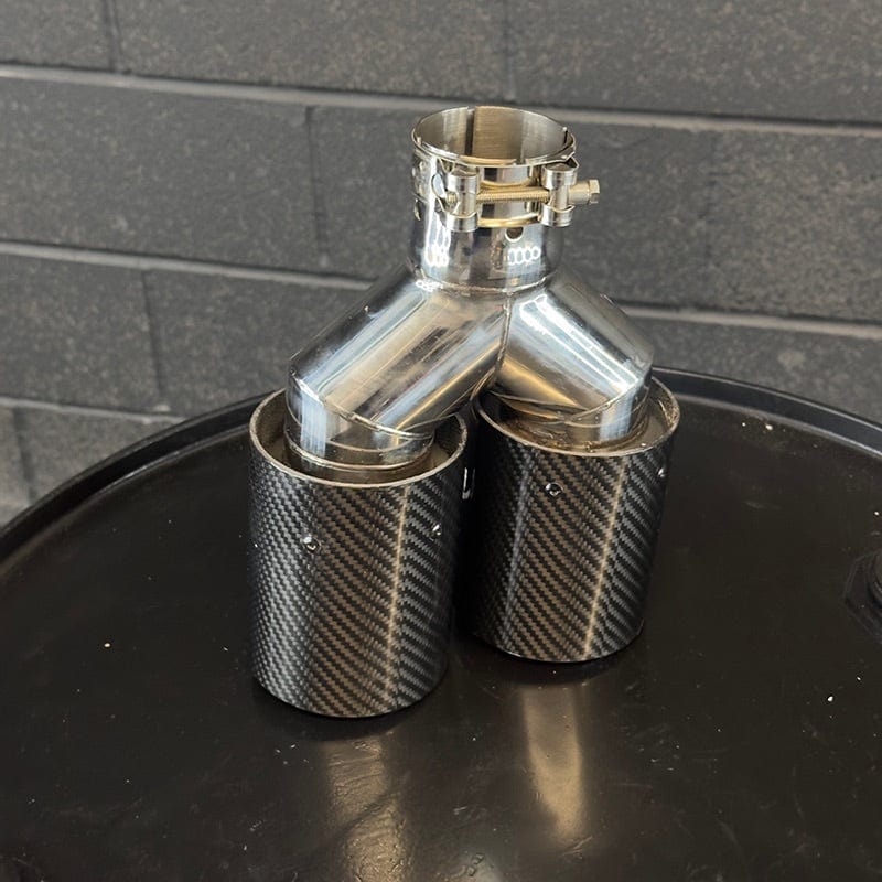 BMW M Performance Style Carbon Fibre Blue Dual Exhaust Tip (Single) - Twenty Two Tuning Exhaust Tips