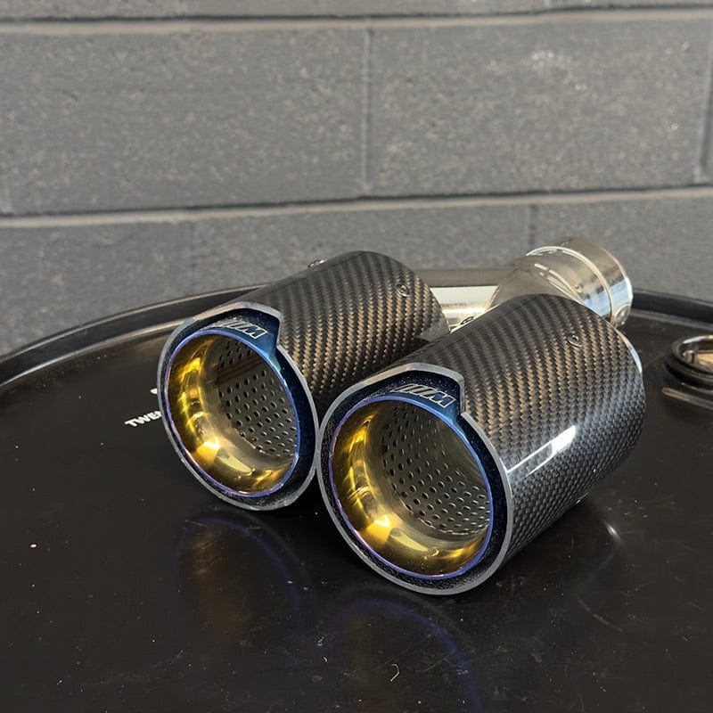 BMW M Performance Style Carbon Fibre Blue Dual Exhaust Tip (Single) - Twenty Two Tuning Exhaust Tips