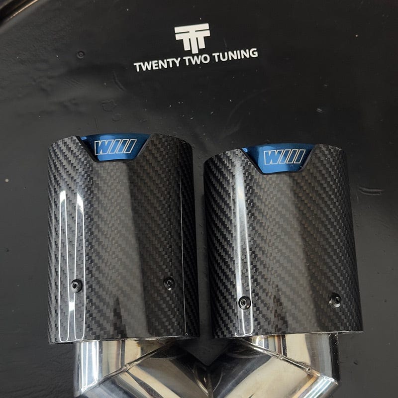 BMW M Performance Style Carbon Fibre Blue Dual Exhaust Tip (Single) - Twenty Two Tuning Exhaust Tips