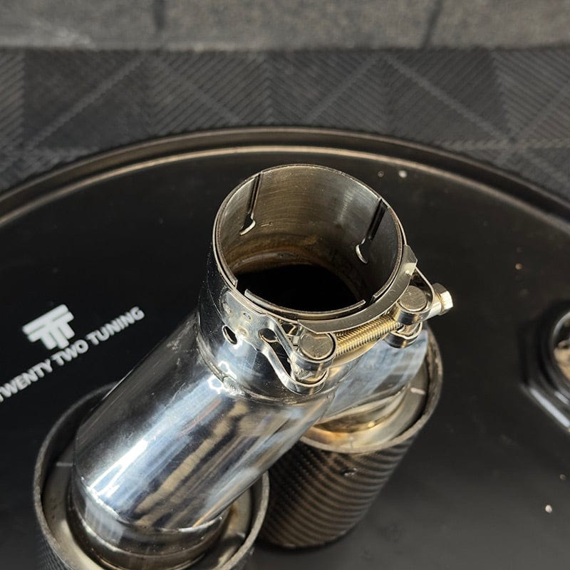 BMW M Performance Style Carbon Fibre Blue Dual Exhaust Tip (Single) - Twenty Two Tuning Exhaust Tips