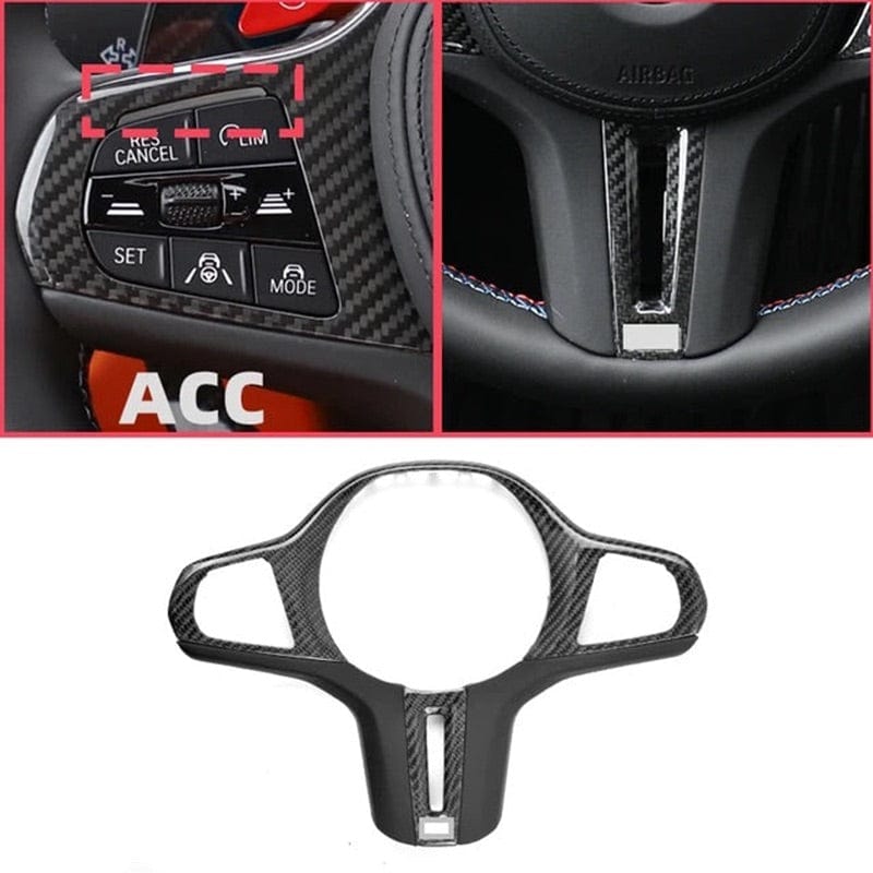 BMW M Performance Style Carbon Steering Wheel Trim Replacement - Twenty Two Tuning Interior Parts & Accessories