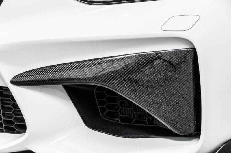 BMW M2 (F87) Future Design Carbon Fiber Front Vent Splitters - Future Design Front Canards/Bumper Inserts