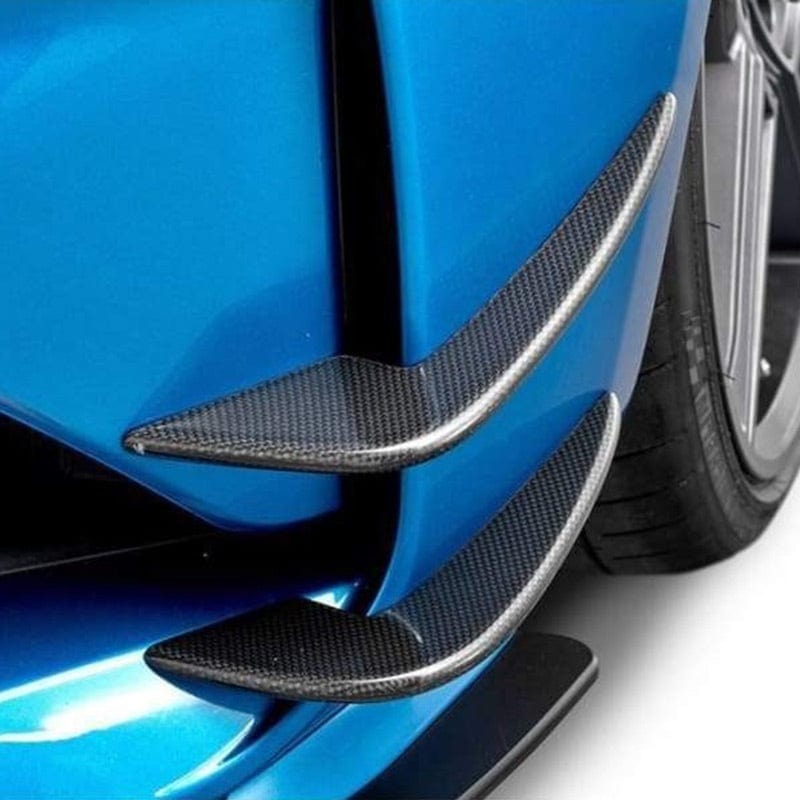 BMW M2 (F87) M Performance Style Carbon Fiber Front Canards - Twenty Two Tuning Front Canards/Bumper Inserts