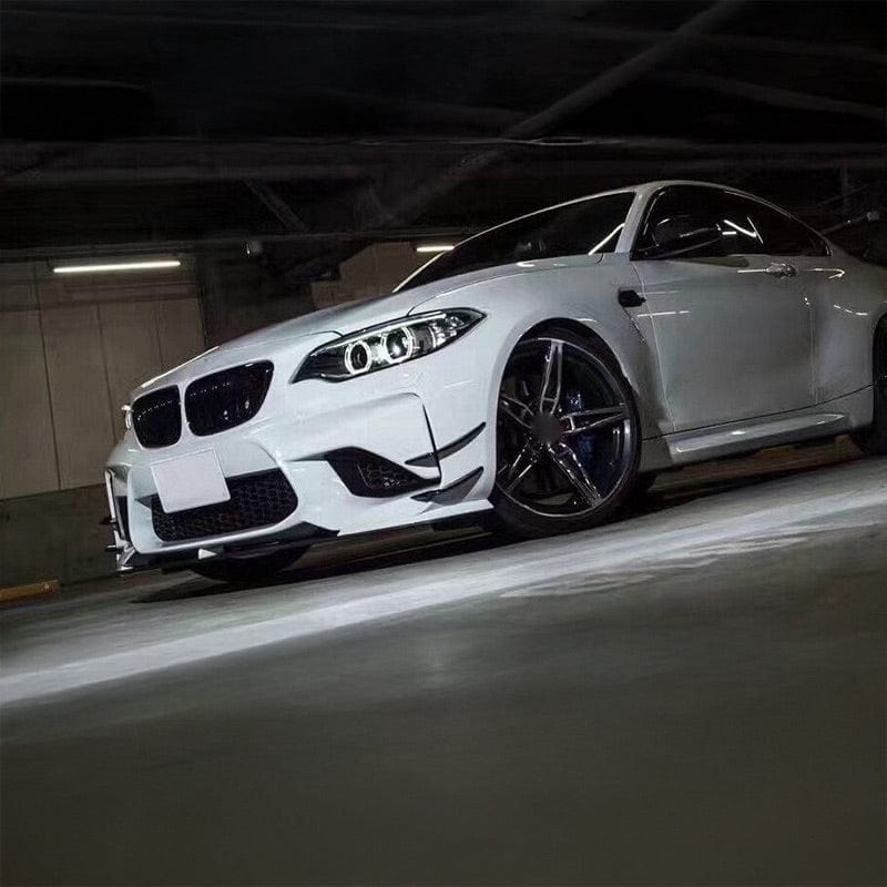 BMW M2 (F87) M Performance Style Carbon Fiber Front Canards - Twenty Two Tuning Front Canards/Bumper Inserts