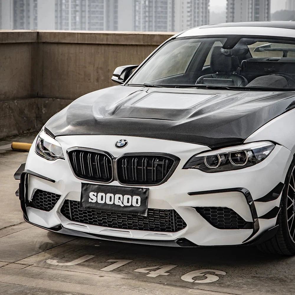 BMW M2 (F87) SOOQOO Carbon Fiber Front Bumper Canards - SOOQOO Official Front Canards/Bumper Inserts