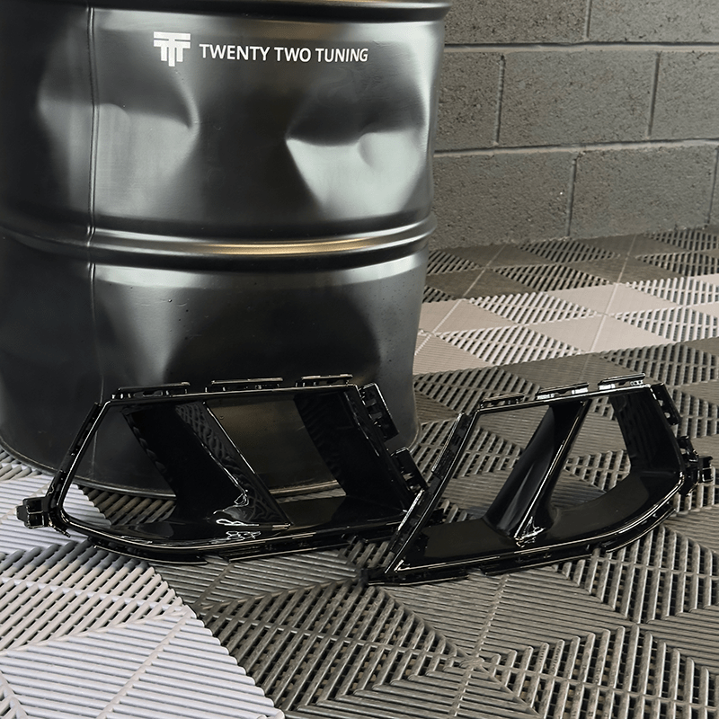 BMW M3/M4 M Performance Style Gloss Black Front Bumper Vent Trims (G80/G81/G82/G83) - Twenty Two Tuning Front Canards/Bumper Inserts