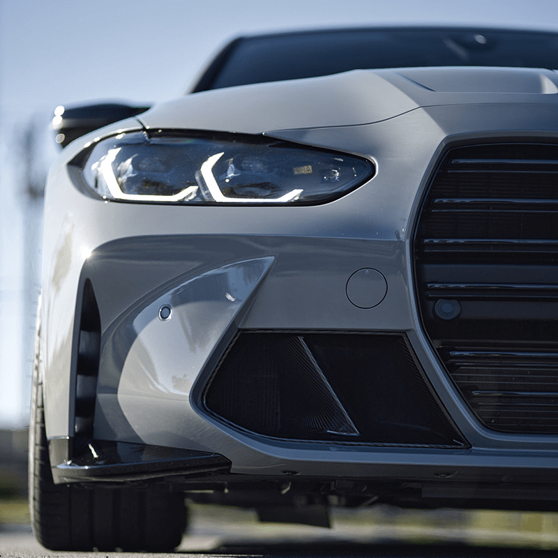 BMW M3/M4 M Performance Style Gloss Black Front Bumper Vent Trims (G80/G81/G82/G83) - Twenty Two Tuning Front Canards/Bumper Inserts