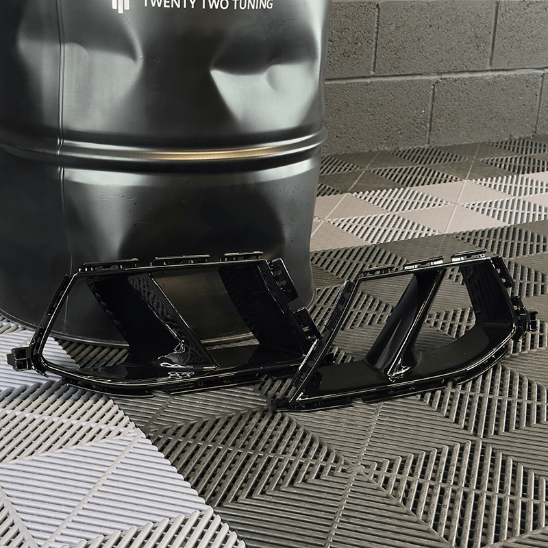 BMW M3/M4 M Performance Style Gloss Black Front Bumper Vent Trims (G80/G81/G82/G83) - Twenty Two Tuning Front Canards/Bumper Inserts