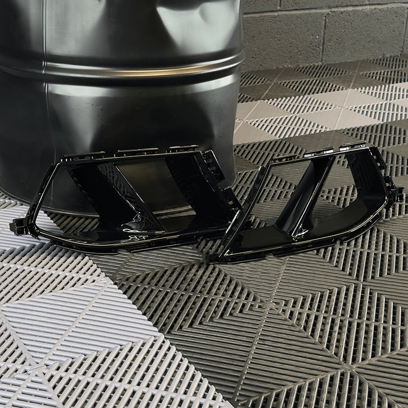 BMW M3/M4 M Performance Style Gloss Black Front Bumper Vent Trims (G80/G81/G82/G83) - Twenty Two Tuning Front Canards/Bumper Inserts