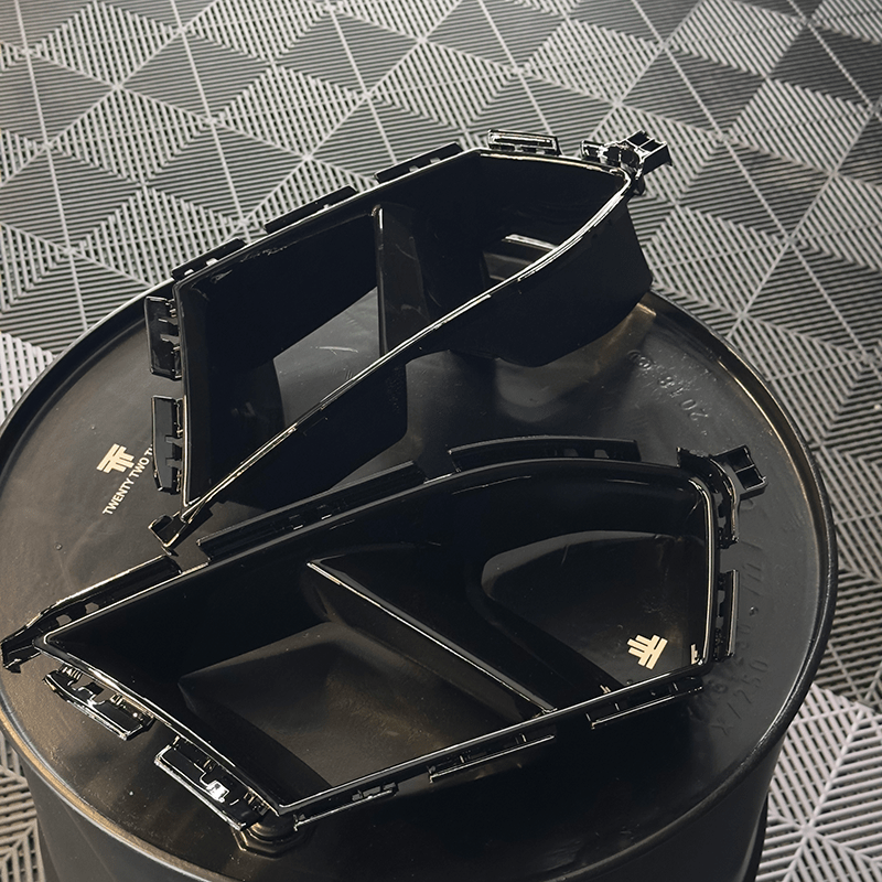 BMW M3/M4 M Performance Style Gloss Black Front Bumper Vent Trims (G80/G81/G82/G83) - Twenty Two Tuning Front Canards/Bumper Inserts