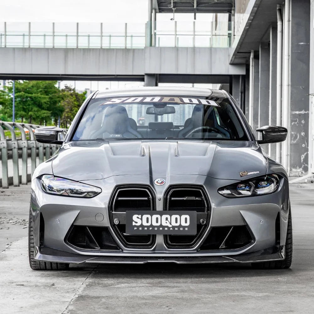 BMW M3/M4 SOOQOO SQ-B Carbon Fiber Front Lip Spoiler (G80/G81/G82/G83) - SOOQOO Official Front Lip