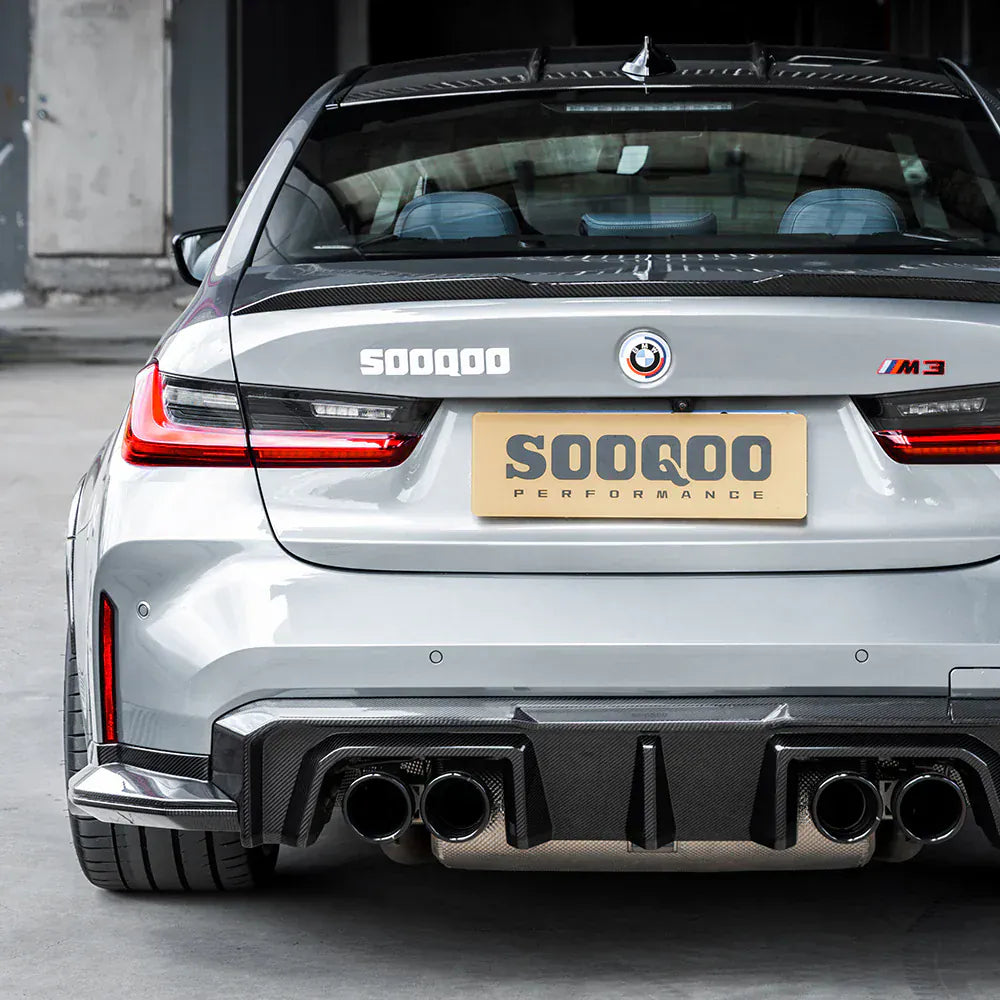 BMW M3/M4 SOOQOO V2 Carbon Fiber Rear Diffuser (G80/G81/G82/G83) - SOOQOO Official Rear Diffuser
