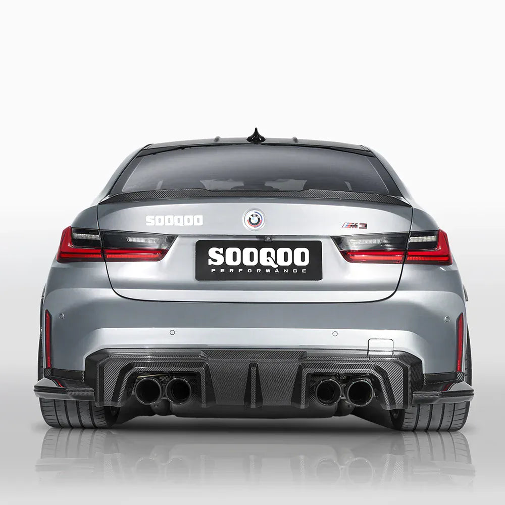 BMW M3/M4 SOOQOO V2 Carbon Fiber Rear Diffuser (G80/G81/G82/G83) - SOOQOO Official Rear Diffuser