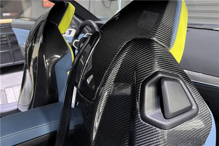 BMW M4 (G82/G83) OEM+ Pre-Preg Full Carbon Fibre Seat Back Overlays - Twenty Two Tuning Interior Parts & Accessories