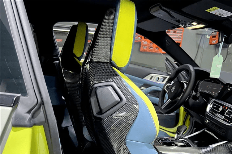 BMW M4 (G82/G83) OEM+ Pre-Preg Full Carbon Fibre Seat Back Overlays - Twenty Two Tuning Interior Parts & Accessories