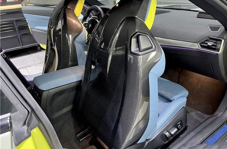 BMW M4 (G82/G83) OEM+ Pre-Preg Full Carbon Fibre Seat Back Overlays - Twenty Two Tuning Interior Parts & Accessories