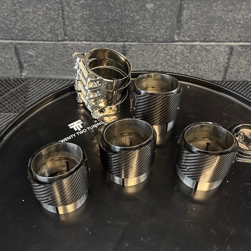 BMW M5 (F90) Akrapovic Style Carbon Fibre Exhaust Tips - Twenty Two Tuning Exhaust Tips