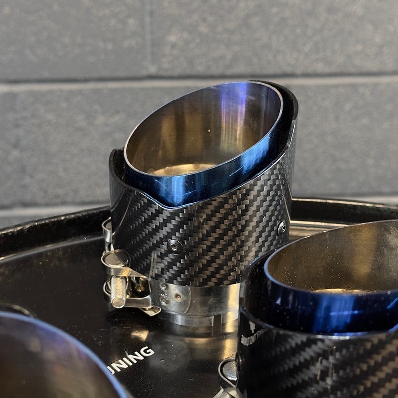 BMW M5 (F90) Akrapovic Style Carbon Fibre Exhaust Tips - Twenty Two Tuning Exhaust Tips