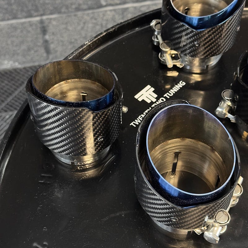 BMW M5 (F90) Akrapovic Style Carbon Fibre Exhaust Tips - Twenty Two Tuning Exhaust Tips