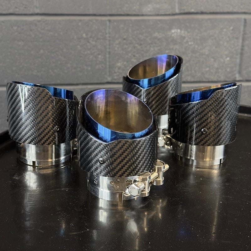 BMW M5 (F90) Akrapovic Style Carbon Fibre Exhaust Tips - Twenty Two Tuning Exhaust Tips