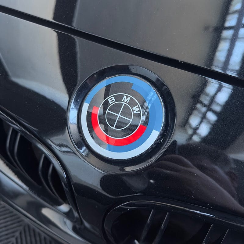 BMW M5 (F90/F90N) 50th Anniversary Style Carbon Fibre Front Emblem (82MM) - Twenty Two Tuning Emblems and Badges