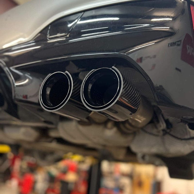 BMW M5 (F90/F90N) Black M Performance Style Carbon Fiber Exhaust Tips - Twenty Two Tuning Exhaust Tips