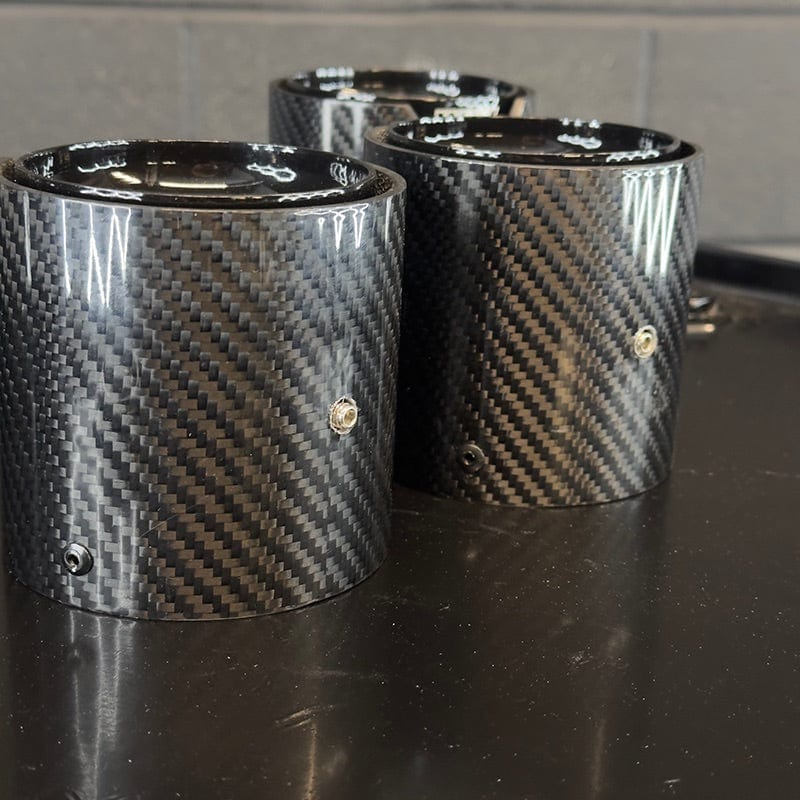 BMW M5 (F90/F90N) Black M Performance Style Carbon Fiber Exhaust Tips - Twenty Two Tuning Exhaust Tips