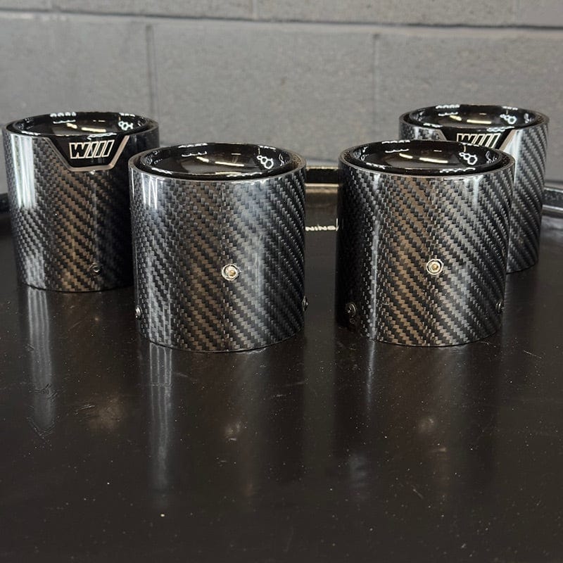 BMW M5 (F90/F90N) Black M Performance Style Carbon Fiber Exhaust Tips - Twenty Two Tuning Exhaust Tips