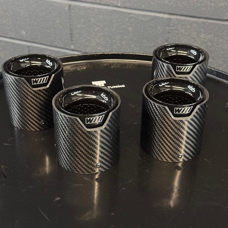 BMW M5 (F90/F90N) Black M Performance Style Carbon Fiber Exhaust Tips - Twenty Two Tuning Exhaust Tips