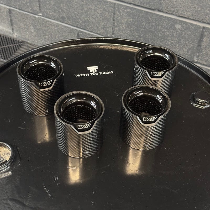 BMW M5 (F90/F90N) Black M Performance Style Carbon Fiber Exhaust Tips - Twenty Two Tuning Exhaust Tips