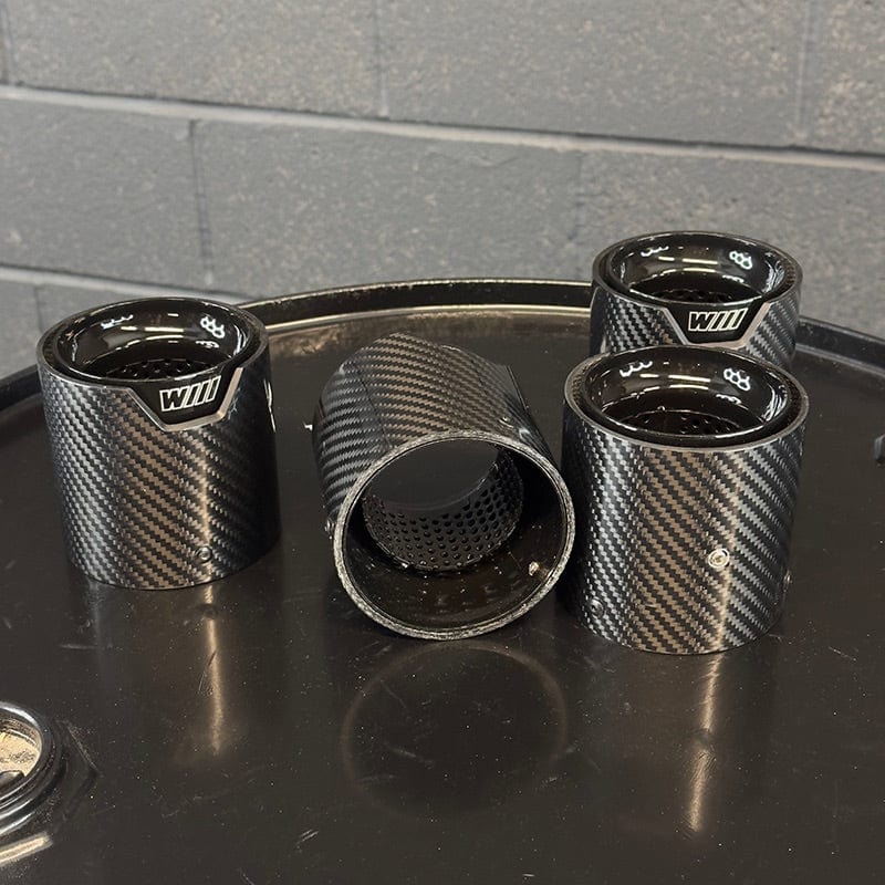 BMW M5 (F90/F90N) Black M Performance Style Carbon Fiber Exhaust Tips - Twenty Two Tuning Exhaust Tips