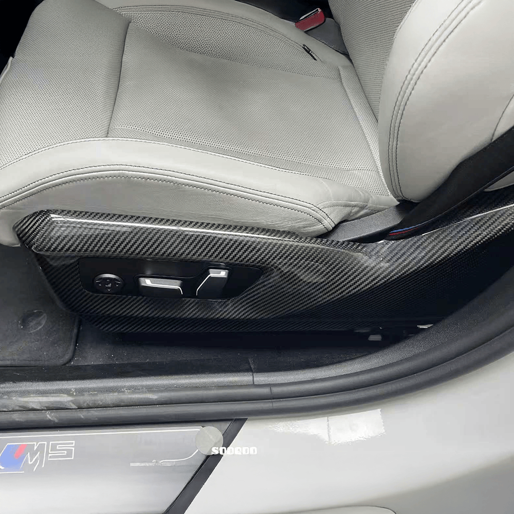BMW M5 (G90/G99) SOOQOO Carbon Fiber Seat Side Trim Cover - SOOQOO Official Interior Parts & Accessories