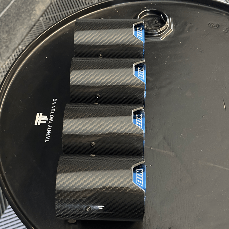 BMW M6 (F06/F12/F13) Blue M Performance Style Carbon Fibre Exhaust Tips - Twenty Two Tuning Exhaust Tips