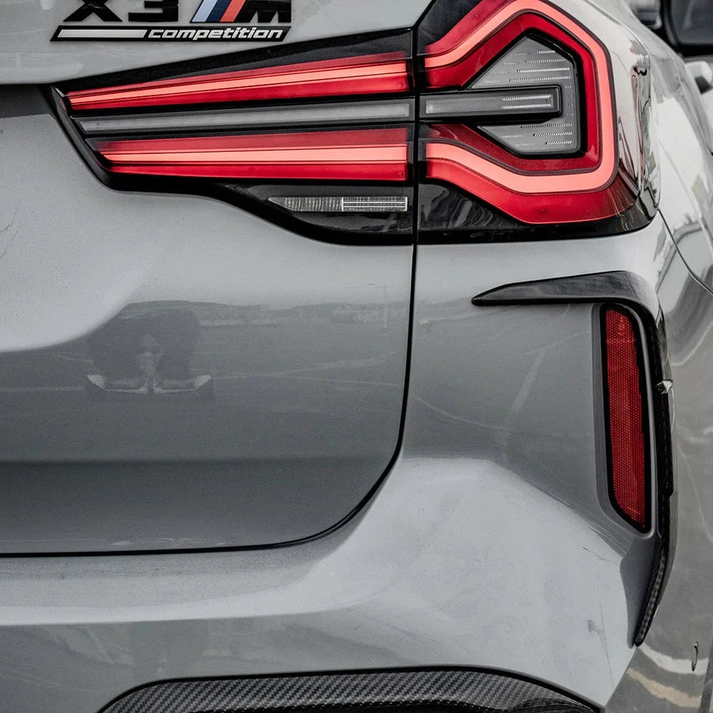 BMW X3M (F97) SOOQOO Carbon Fiber Rear Bumper Reflector Surround - SOOQOO Official Rear Canards