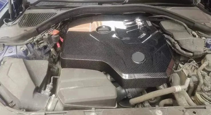BMW X4 (G02) B48 M Performance Style Carbon Fibre Engine Cover (Replacement) - Twenty Two Tuning Engine Bay