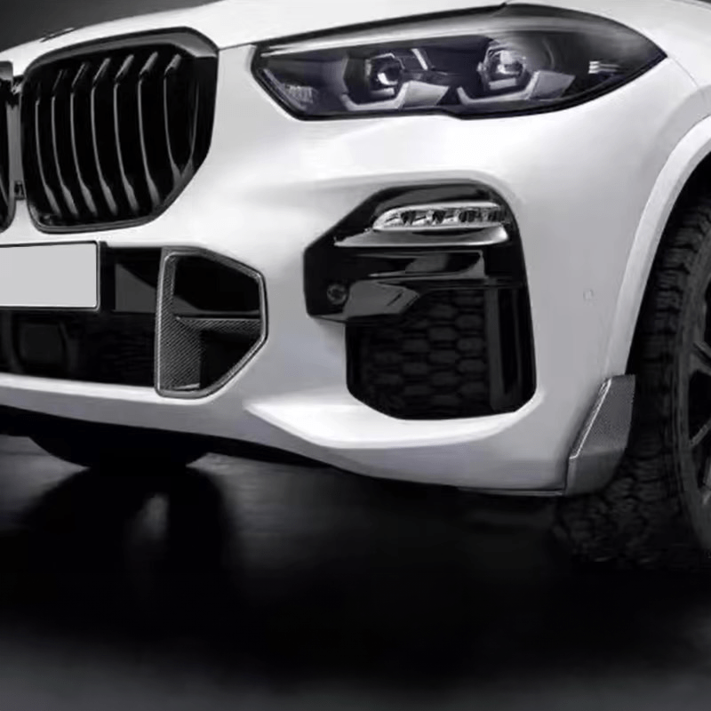 BMW X5 Pre-LCI (G05) M Performance Style Carbon Fibre Front Splitters - Twenty Two Tuning Front Canards/Bumper Inserts