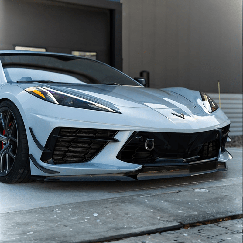 Chevrolet Corvette (C8) Carbon Fibre Front Bumper Canards - Twenty Two Tuning Front Canards/Bumper Inserts