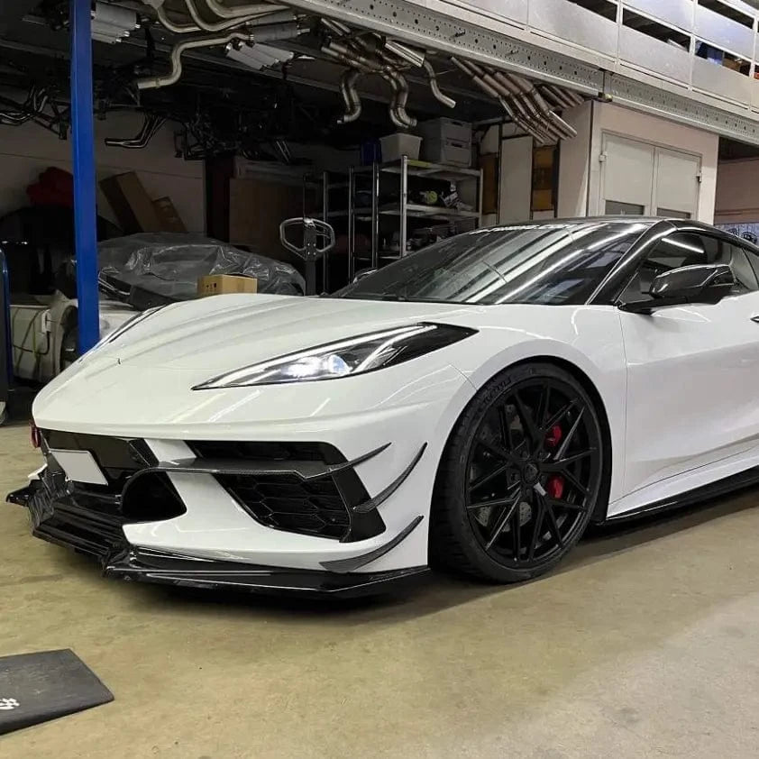 Chevrolet Corvette (C8) Carbon Fibre Front Bumper Canards - Twenty Two Tuning Front Canards/Bumper Inserts